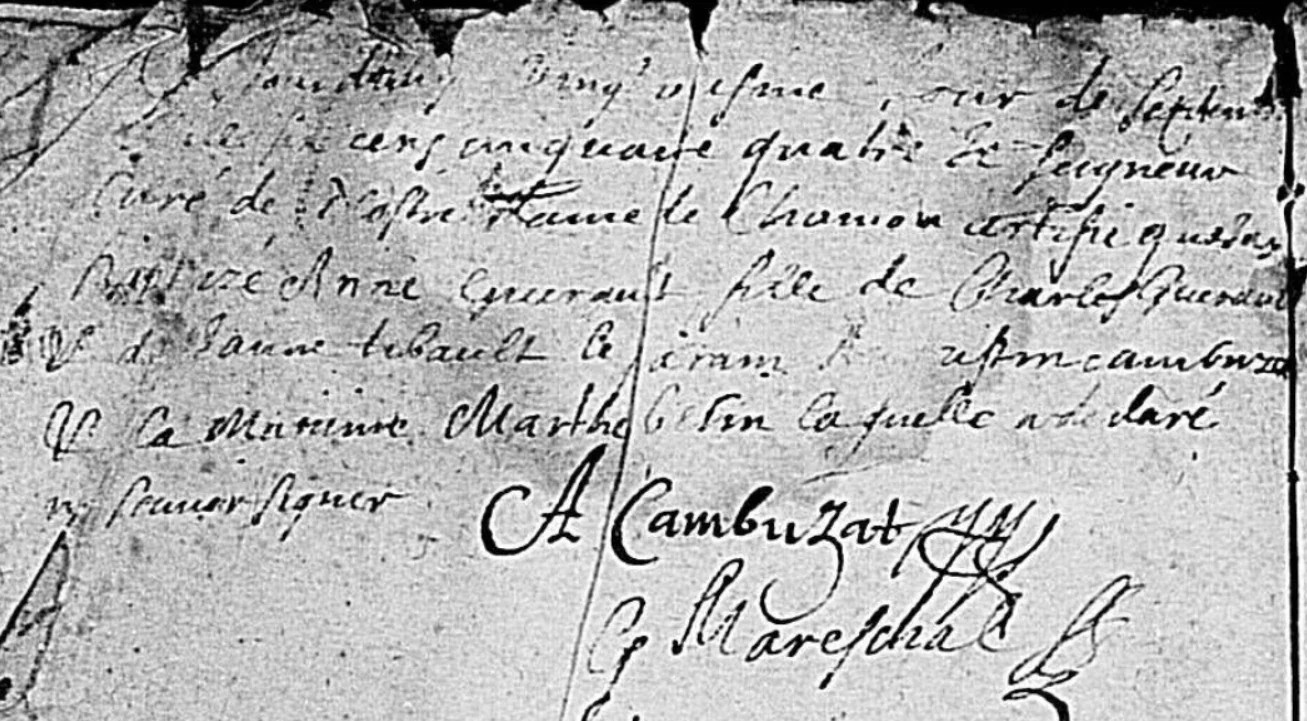 Extrait d’acte : Anne Guérault