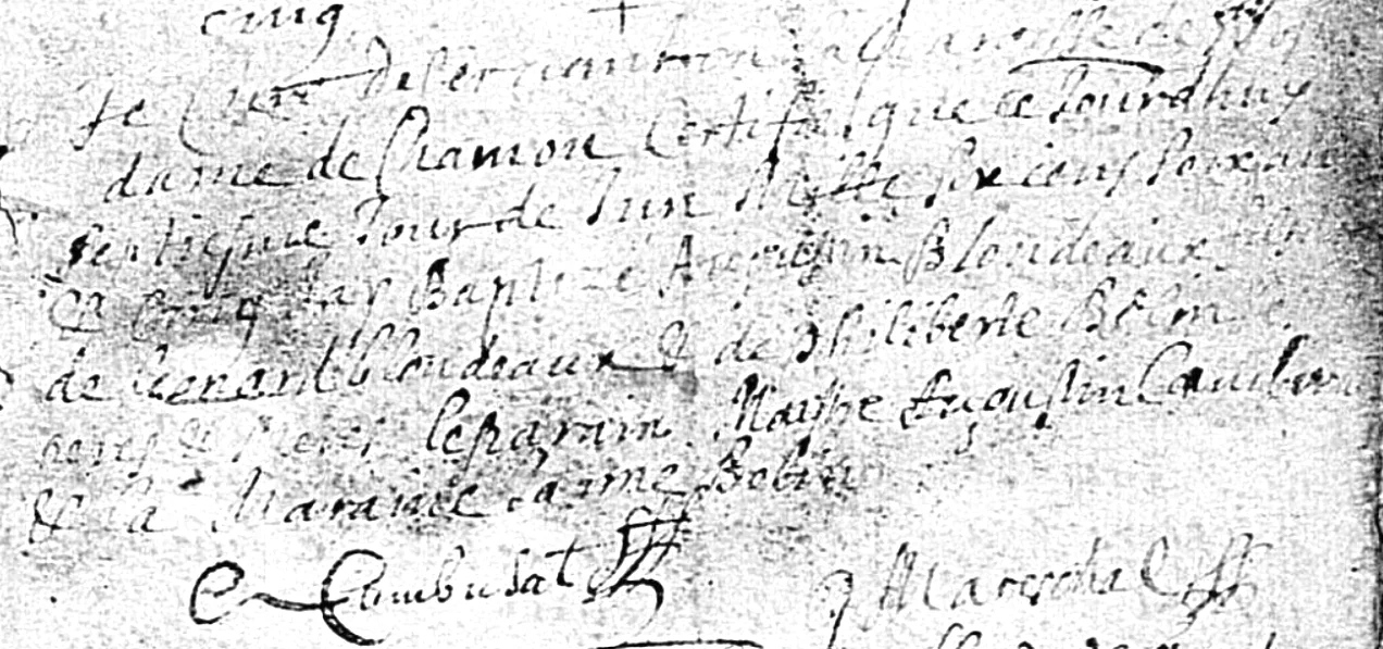 Extrait d’acte : Augustin Blondeau