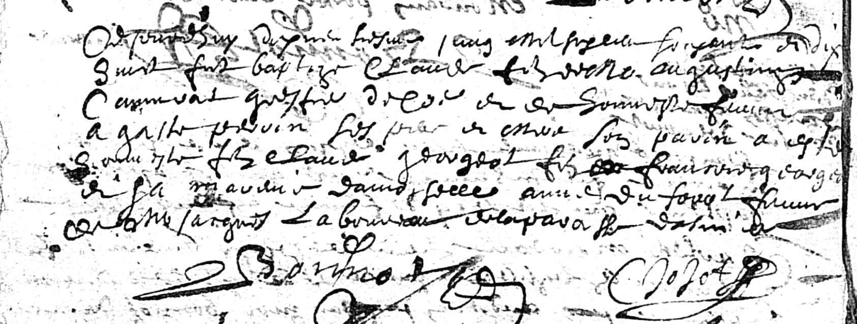 Extrait d’acte : Claude, fils d’Augustin Cambuzat