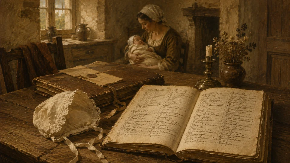 Illustration historique — Anne Moreau, enfant posthume