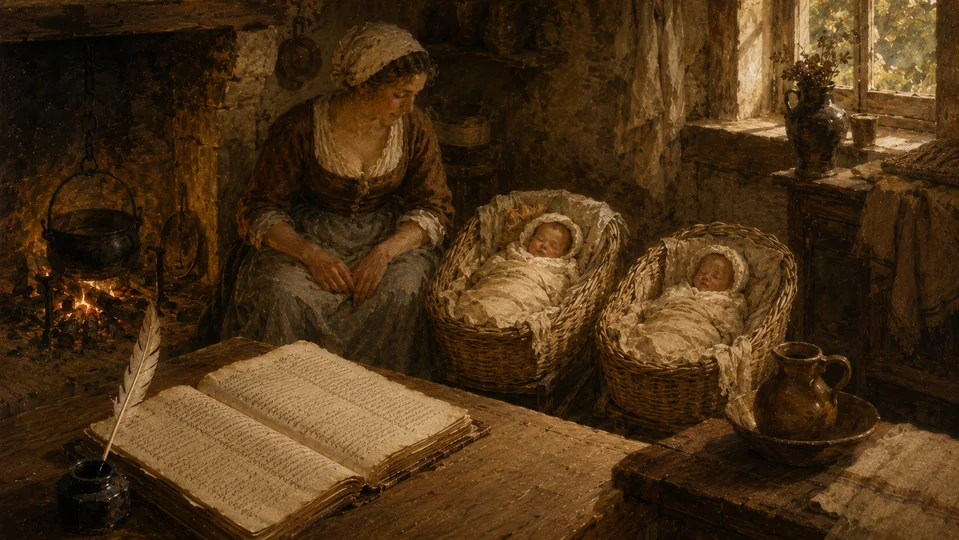 Illustration historique — Fiacre et Edmée Bureau, jumeaux