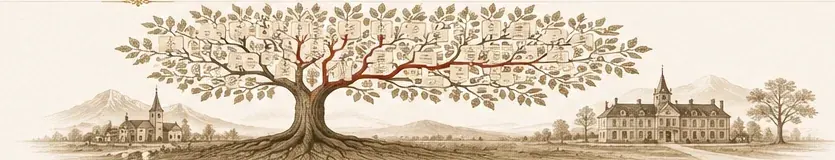 Illustration d’un arbre familial ancien représentant la branche Cambuzat