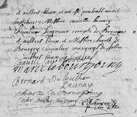 Suite du même acte ancien avec plusieurs signatures manuscrites