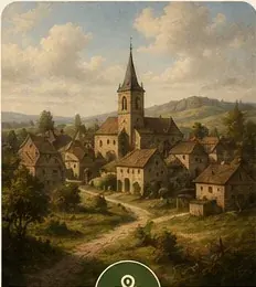Village ancien et son église, évocation des lieux de recherche